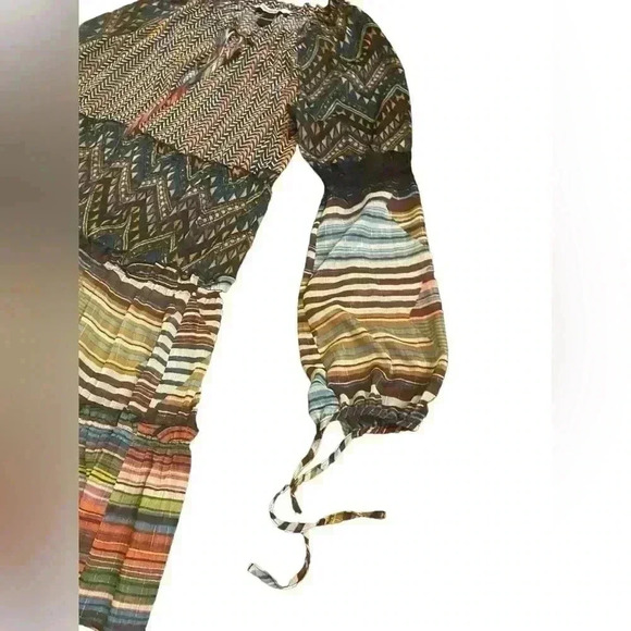 Desigual Lena Tiered Dress Womens Size 44 US Large Multicolor Lined Sheer Ruffle - Picture 4 of 11